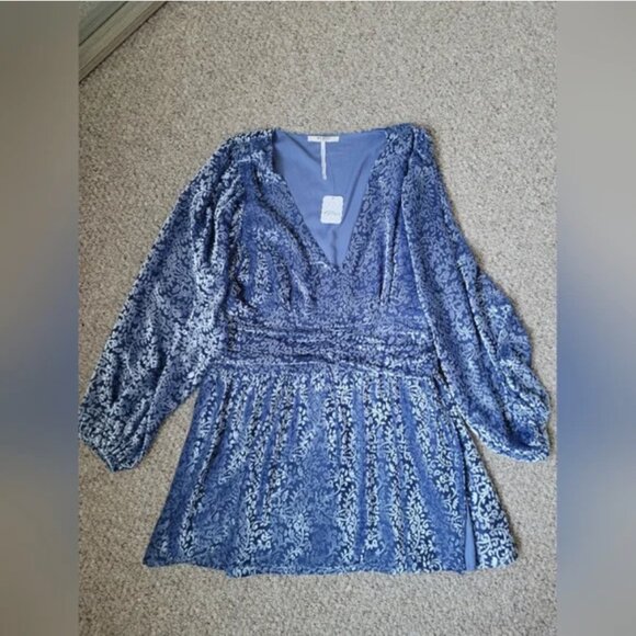 Free People Jen Rossi Lapis Mini Velvet Dress size XL - Picture 8 of 8